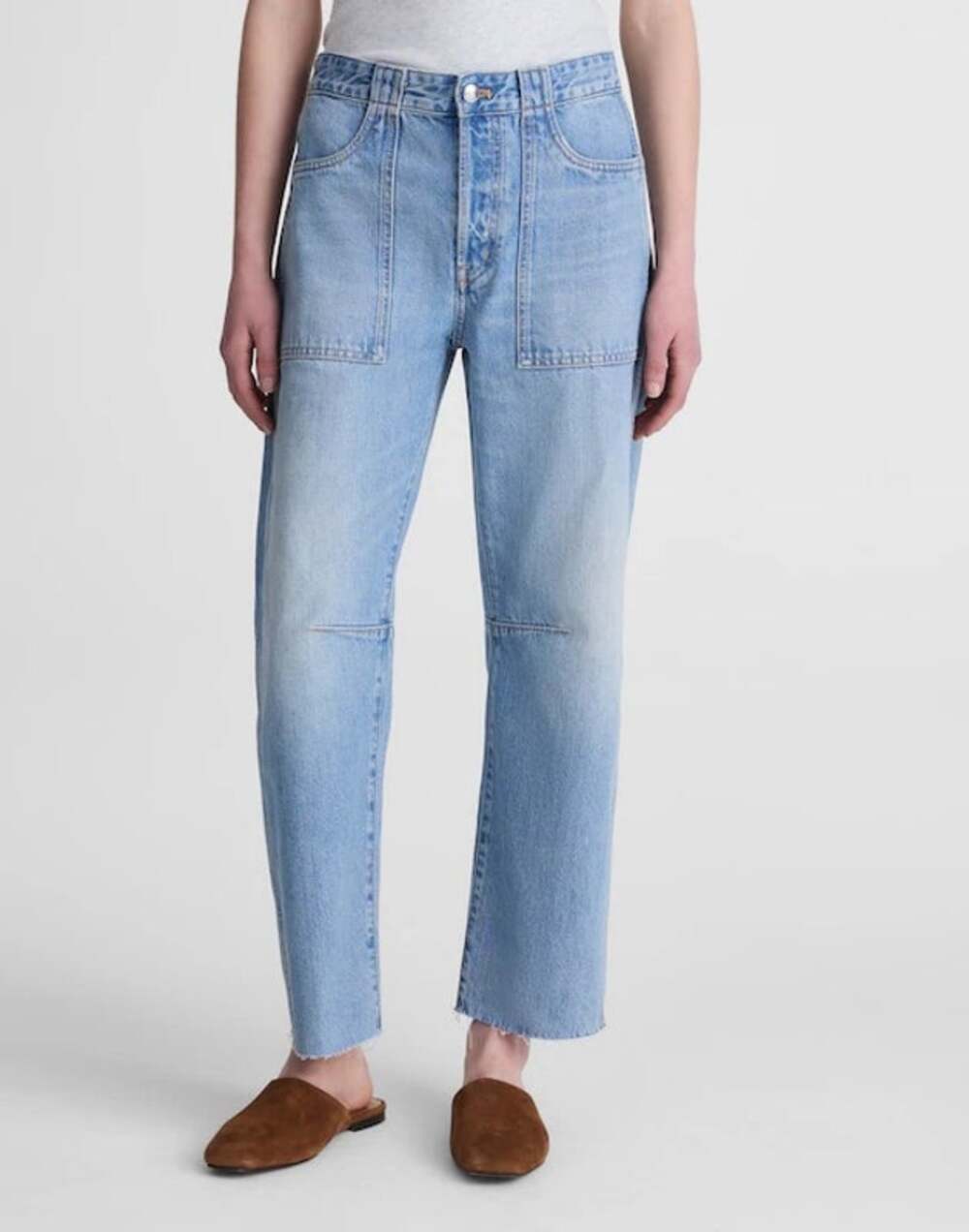 Madewell The Short Darted Utility Barrel-Leg Jean in Faded Horizon Rigid 25 NWT